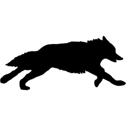 18.5*7.8CM Running Wolf Silhouette Car Styling Decal Cool Creative Vinyl Car Sticker Black/Silver S1-2308