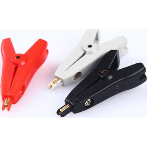 Alligator clip red black Positive and negative two level test clamp Low resistance flat mouth clamp 2pcs