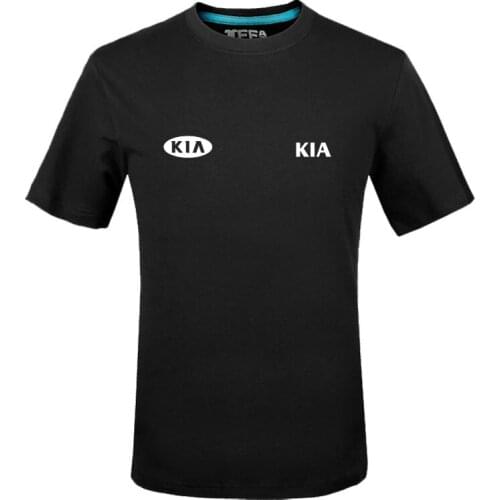 2021 Summer Cotton T-Shirts KIA Logo T Shirts Short Sleeve Slim Fit Fashion Tops & Tees Male Clothing