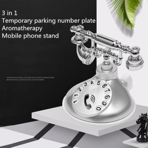 3 in 1 Car Accessories Universal Car phone Holder Retro Temporary Car Parking Card with Aromatherapy Telephone Number Card