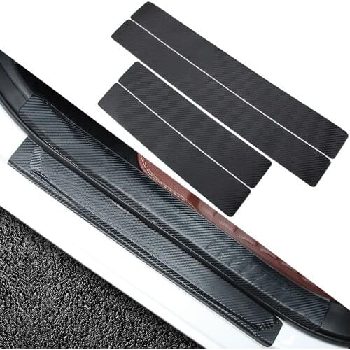 4PCS Car Door Sill Stickers Decal For Toyota RAV4 Yaris CHR Prado Prius 4WD VVTI Crown Auris Etios Vios Supra Markx Accessories
