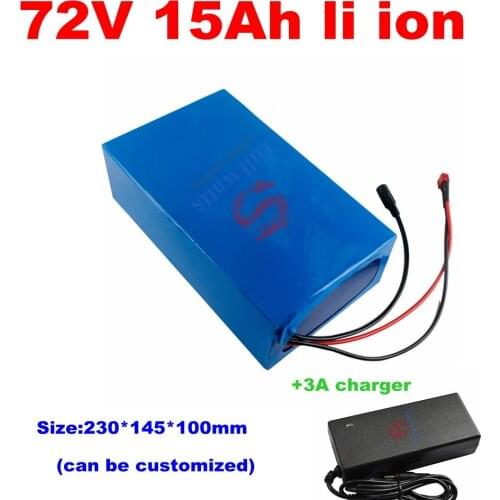 72 volt 15Ah electric bike li-ion battery pack 30A BMS lithium 2000w motor ebike + 84v 3A charger