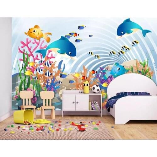 Bacal Customized 3d wallpaper mural fantasy cartoon undersea world childrens room kids room murals 5D paper huda beauty