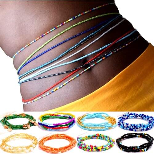 Hot Bohemia Bead Waist Chains Body Jewelry Summer Sexy Bikini Beach Belly Chain For Women Girls Accessories Vintage Waistband