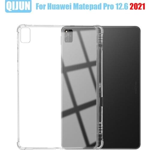 Tablet case for Huawei MatePad Pro 12.6" 2021 Pen tray soft shell TPU cover Transparent protection sleeve for WGR-W09 W19 AN19