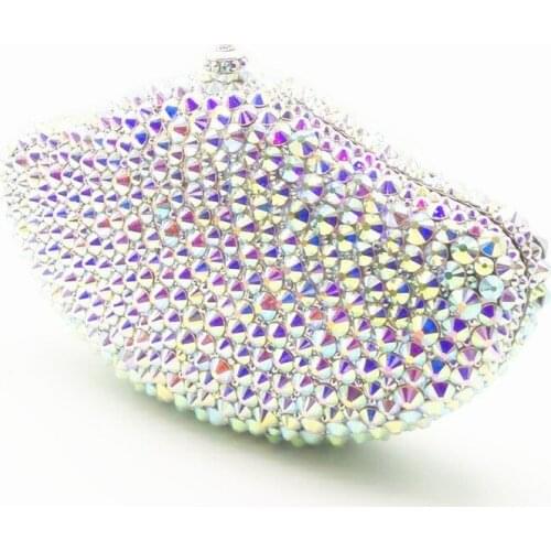 Lady Classic Design crossbody bags Women Silver Crystal Bag Evening Clutch Purse wallet Wedding Party Cocktail Diamond Handbag