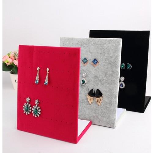 Earring Holder Velvet Stand 60 Holes Square Ear Stud Holder Stand Earring Display Board Jewelry Display Stand Accessories