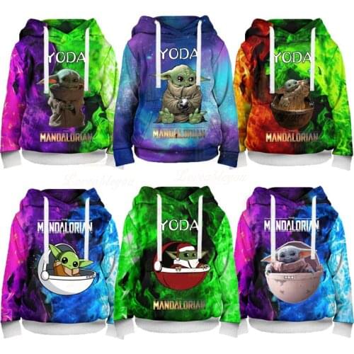 Baby Yoda Toddler Disney Pullover Hooded for Teenage Young Cool Boys Girls Casual Tops Baby-Yoda Sweatshirt for New Year Gifts