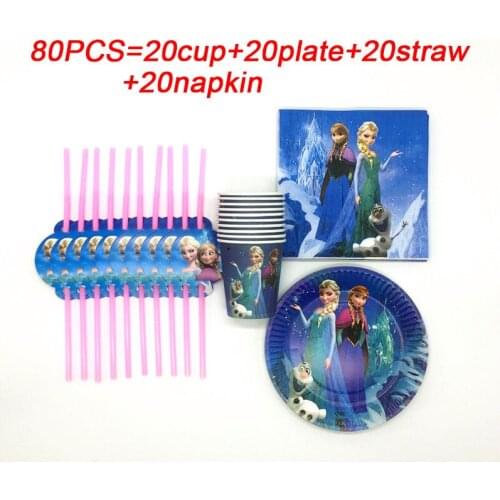 DISNEY Frozen Princess Snow Queen Anna Elsa Baby Birthday Party Decorations Kid Girl Party Supplies Party Decoration Tableware
