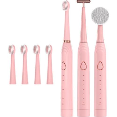 Electric Toothbrush Soft Hair Replacement Six-Speed Adult USB Charging Ultrasonic Vibration Electric Sonic Children Toothbrush