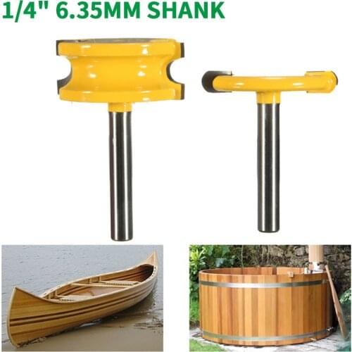 2PC/Set 1/4" 6.35MM Shank Milling Cutter Wood Carving Flute and Bead Router Bit Set Woodworking Cutter Tenon Wood Cutter Tools