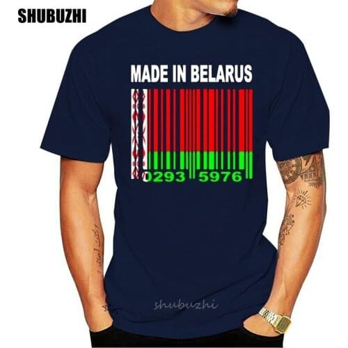 MADE IN BELARUS Belarusian Minsk National Flag CUSTOM BARCODE NUMBER T-shirt cotton tshirt men summer fashion t-shirt euro size