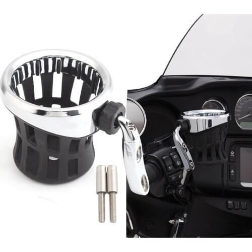 Motorcycle Chrome Cup Holder For Harley Touring Dyna Livewire XL FXST Road King Clutch Brake Perch Mount Drink Carrier Support