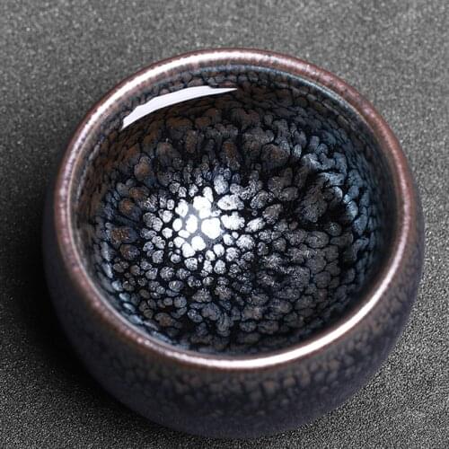 Ceramic single tea bowl Iron tea master cup oil drop Jianzhan small teacup Tianmuzhan hundred flower pot tasting