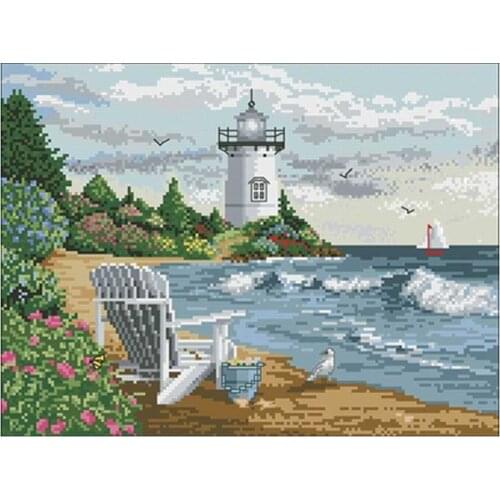Beautiful coast patterns counted 11CT 14CT 18CT DIY Cross Stitch Sets Chinese Cross-stitch Kits Embroidery Needlework