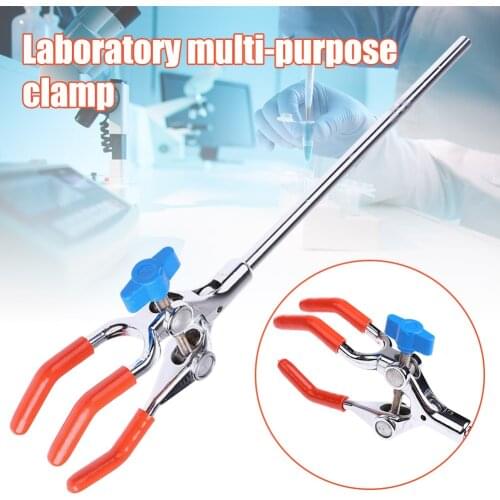 3-fork Extension Clamp Laboratory Flask Clamp Multifunctional Large Handle Adjustable Condenser Holder Laboratory Dedicated