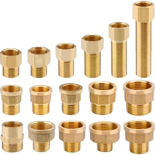 1 Pcs 1/2''3/4''1'' Inch Brass Copper Water Pipe Fittings Variable Diameter Inner Outer Wire Male Thread Hexagon Joint Connect