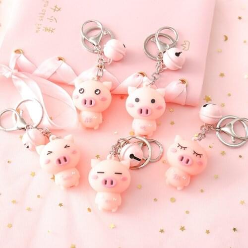Fashion Creative Cartoon Pink Piggy Doll Keychain Cute For Women Students Bag Car Key Pendant Fun Friend Couple Gift