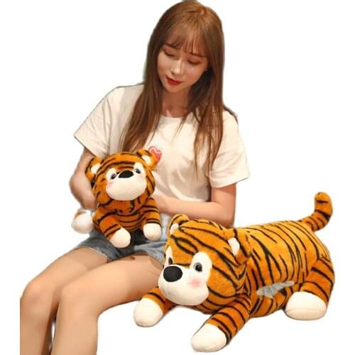 Cartoon three-in-one tiger pillow hand cover doll home decoration ornaments baby soothing playmate hand puppet animal plush toy
