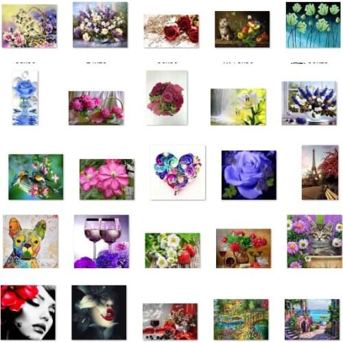 A28388 Red wine flower cross stitch kit people 18ct 14ct 11ct count canvas stitches embroidery DIY handmade needlework
