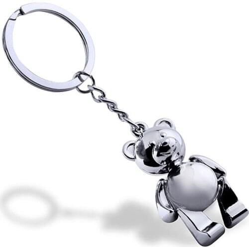 New Fashion Zinc alloy bear cartoon animal Keychains Alloy Hanging Pendant Drop Key Chain Jewelry Accessory For Bag Car Key De