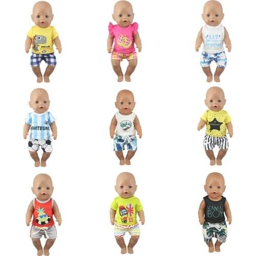 New Top Doll Clothes Suit Wear For 17inch 43cm Baby Doll ,Reborn Baby Doll Accessories