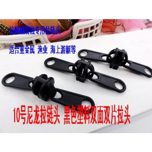 NEW 10# black vislon plastic slider for nylon zipper double pullers 5pcs great for reapir diy outdoor luggage bags tents zip