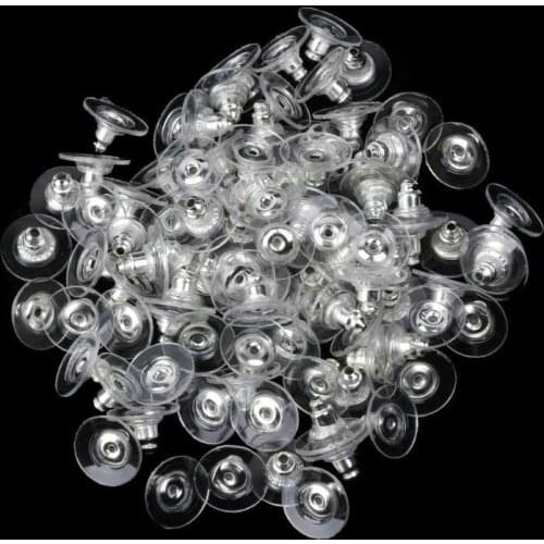 100 pcs earrings silver metal plug stud stoppers post backs backing jewelry accessory stud earrings