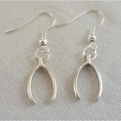Wishbone earrings,wishbone jewellery,gift,handmade,small wishbone,lucky charm