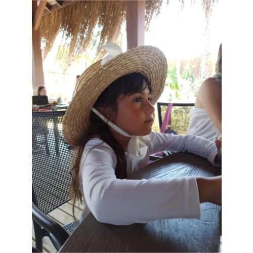 Tie White Ribbon Straw Hat