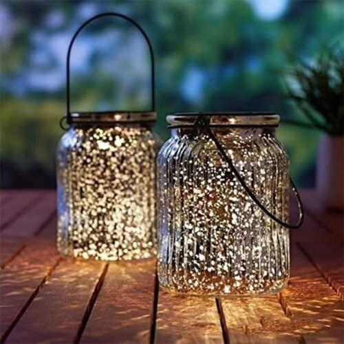 Solar Mason Jar Lid Light 1 LEDs Hanging Lantern Lamp For Garden Decoration LED Creative Wishing Light