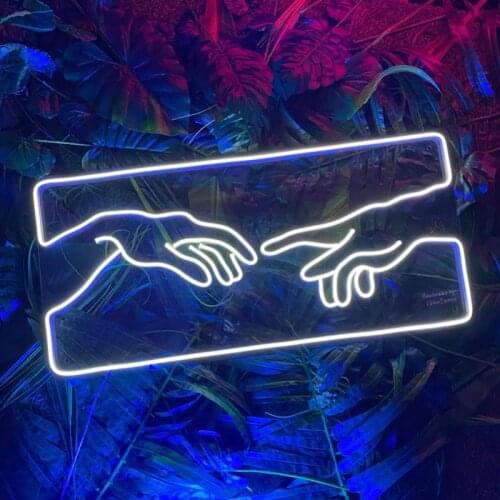 Led Aesthetic Cute Hand OF God Flex Light Sign For Home Room Wall Decor Kawaii Anime Bedroom Decoration Mural Outdoor Lighting