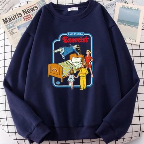 Funny Psychedelic Horror Harajuku Sweatshirt Satanism Alien Evil Demon Grim Death Spring Autumn Pullovers Y2k Male Clothing