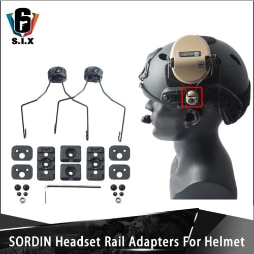 Tactical Sordin Headset Rail Adapter For Helmet ARC Rail Adapter Attachment Kit For Peltor Sordin Headphone And M300 M600 Light