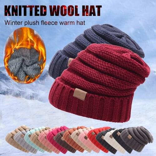 Unisex Hip Hop Hat Warm Winter Wool Knit Ski Beanie Skull Slouchy Caps 2020 Fashion Women Mens Crochet Slouchy Knit Wool Hat