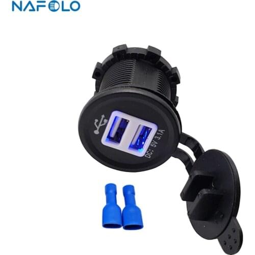 5V 3.1A Universal Car Charger Waterproof Dual USB Ports Auto Adapter Phone Charger For Iphone Xiaomi Redmi Samsung