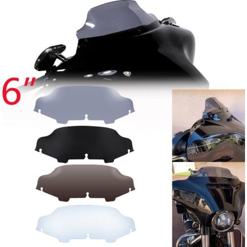6" Wave Windshield Windscreen For Harley Touring Electra Glide FLHT Street Glide FLHX 96-13 Fairing Wind Shield Screen Deflector