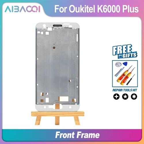High-quality New Original Front Frame For 5.5 inch Oukitel K6000 Plus Front Housing Cover Case Assembly Replacement+3M adhesive