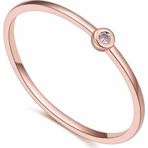TRACYSWING Element Brand Real AAA Zirconia Micro Inlays Rose Gold Color Ring Party For Women Valentine Gift Th-129820