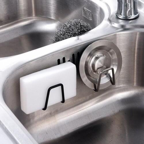 1/2PC Kitchen Adhesive Strong Wall Hanger Hook Sink Sponges Holder Drain Drying Rack Storage Organizer Bathroom Suction Cup Self