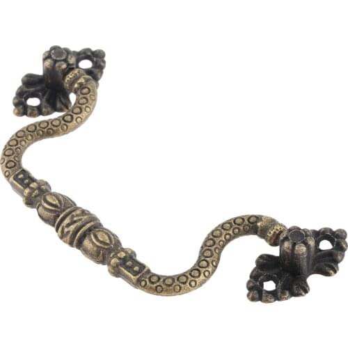 1set Handle Pull Antique Bronze Zinc Alloy 83*42mm Engraved lace Carve Flower Decoration Cupboard Door Drawer w/screws Kitchen