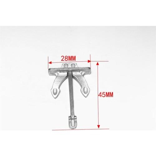 1PC RC Simulation Boat Accessories 45x28mm Mini Hols Anchors Micro Metal Zine Marine Anchor Assembled Model DIY Spare Parts