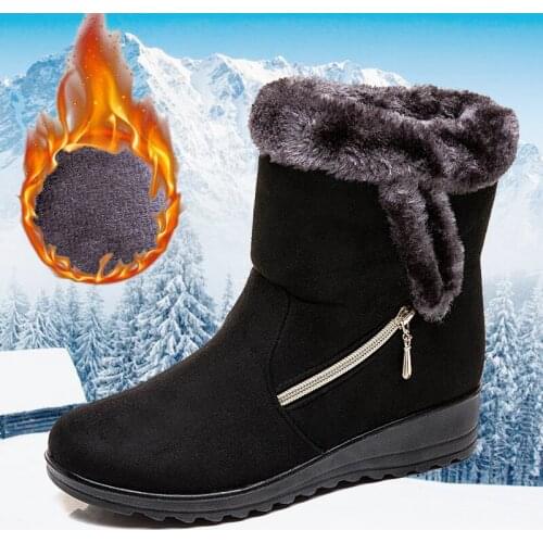 2019 Women Snow Boots Waterproof Non-slip Parent-child Winter Boots Thick Fur Platform Waterproof And Warm Shoes Plus Size 35-43