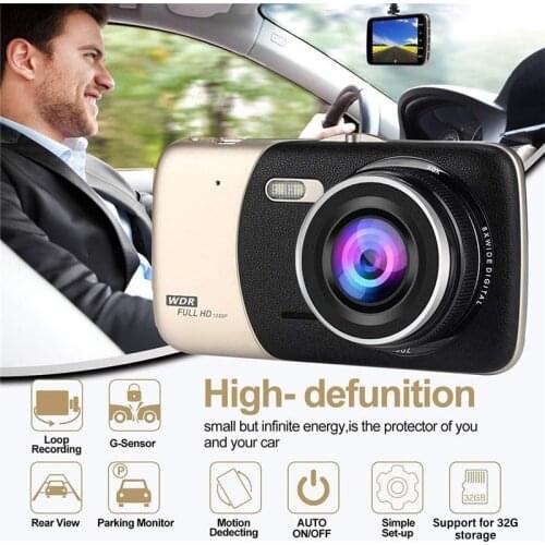 4 Inch IPS Dual Lens FHD 1080P Dash Cam Video Recorder With LED Night Vision Rear View Camcorder Auto Camera Car DVR Registrator