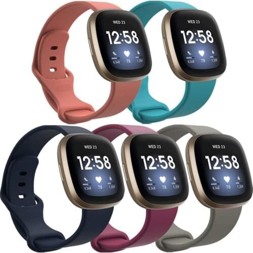 5 Pack) Wrist Strap For Fitbit Versa3 Smart Watch Band Silicone Bracelet Sport Replaceable Straps For Fitbit Sense Correa Bands