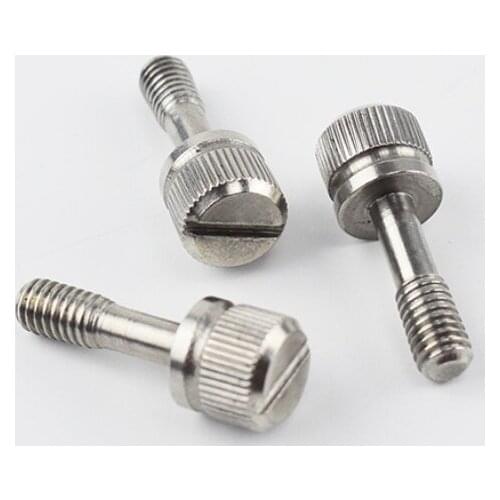 5pcs M4 stainless steel slotted screws flat handle knurled bolts hand twist steel bolts tamper resistant screws 10-25mm length