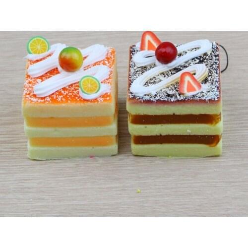 6x Realistic Artificial Square Cake Bakery Window Fruit Food Display Photo Props