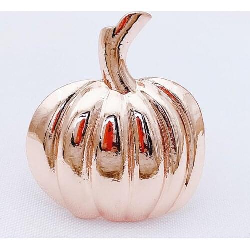 Long Lasting 6Pcs Delicate Pumpkin Shape Napkin Rings Smooth Serviette Rings Anti-rust for Party