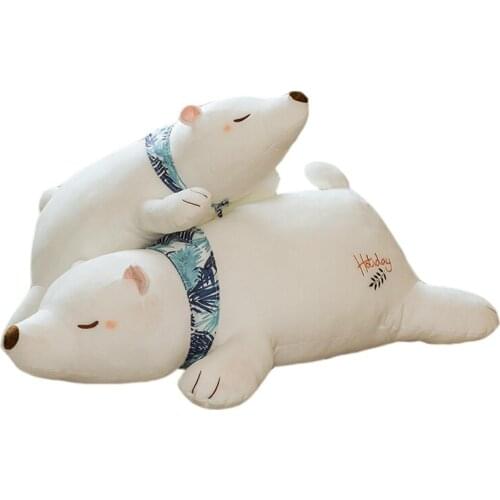 60/80/100cm Cartoon Polar Bear Plush Pillow Giant Soft Beat Sofa Office Cushion Cute Animal Doll Kids Brithday Gifts