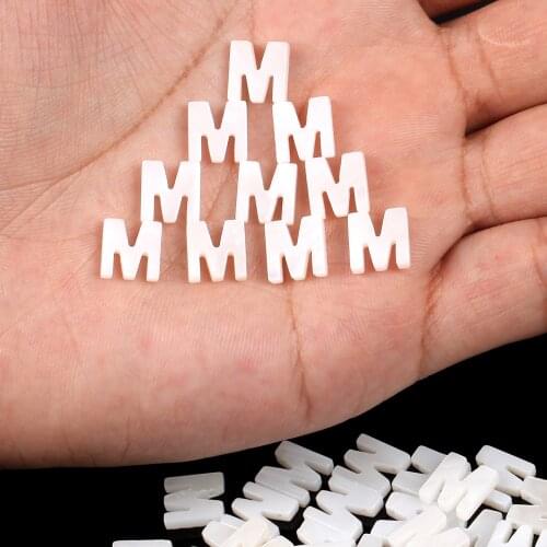 Letter Alphabet M Beads Natural Mother Of Pearl Shell Charms Beads for Jewelry Making Diy Bracelets Necklaces Accessories